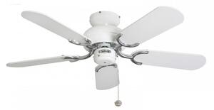 Fantasia 110521 Capri 36" Ceiling Fan In Gloss White And Stainless Steel With Matt White Blades