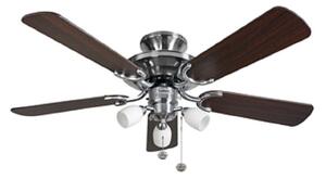 Fantasia 115496 Mayfair 42 In Ceiling Fan In Stainless Steel With Dark Oak Blades And Light