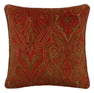 Bonfire Autumn, Sustainable Feather, Cushion, 55cm x 55cm - Andrew Martin Velvet Floral & Paisley