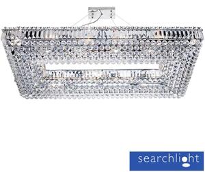 Searchlight 8382CC Vesuvius 24 Light Rectangular Ceiling Light In Chrome And Crystal