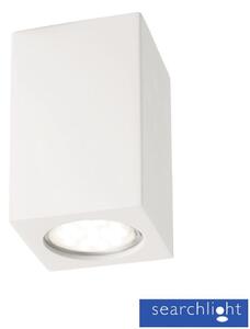 Searchlight 9262 Gypsum 1 Light White Plaster Square Ceiling Light Which Is Paintable