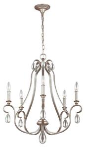 FE/DEWITT5 Dewitt 5 Light Ceiling Chandelier Light In Sunrise Silver