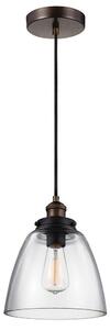 FE/BASKIN/P/B BR Baskin 1 Light Small Ceiling Pendant In Aged Brass And Zinc - Dia: 228mm