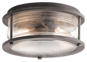 KL-ASHLANDBAY-F Ashland Bay 2 Light Flush Ceiling Light In Weathered Zinc