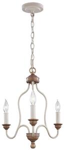 FE/HARTSVILLE3 3 Light Chandelier Ceiling Light In Chalk Washed/Beachwood