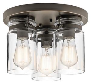 Elstead KL/BRINLEY/F OZ Brinley 3 Light Flush Mount Ceiling Light In Olde Bronze