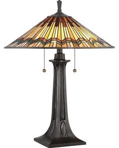 QZ/ALCOTT/TL Alcott 2 Light Table Lamp In Valiant Bronze With Shade