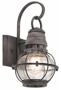 KL/BRIDGEPOINT/S Bridgepoint 1 Light Small Wall Lantern Light In Weathered Zinc - H: 334mm