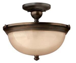 HK/MAYFLOWER/SF Mayflower 3 Light Semi Flush Ceiling Light In Olde Bronze