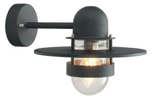 Norlys BERGEN-BLACK-C Bergen 1 Light Wall Lantern Light In Black With Clear Glass