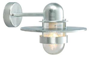 Norlys BERGEN-GAL-C Bergen 1 Light Wall Lantern Light - Galvanised - With Clear Glass