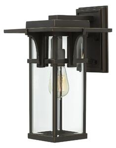 HK-MANHATTAN2-M Manhattan 1 Light Medium Wall Lantern Light In Oil Rubbed Bronze - H: 381mm