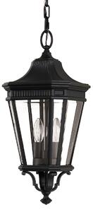 FE-COTSLN8-M BK Cotswold Lane 2 Light Medium Chain Lantern Ceiling Light In Black
