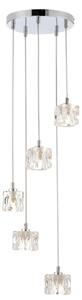 Modern 5 Light Ice Cube Spiral Cluster Ceiling Pendant Light