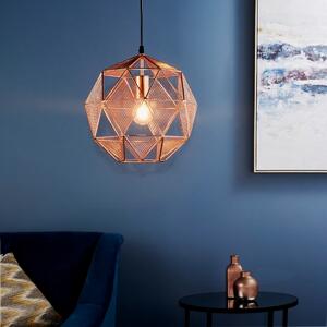Endon 72815 Armour One Light Pendant Light In Copper Plate
