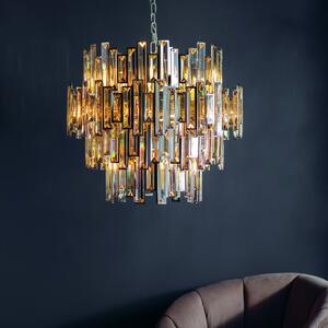 Endon 72746 Viviana 15 Light Ceiling Pendant Light In Chrome And Champagne Crystal