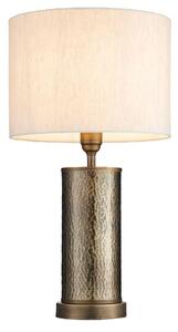 Endon 71591 Indara One Light Table Lamp In Aged Hammered Bonze Effect And Natural Linen Shade