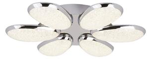 Searchlight 6216-6CC Lori Six Light Semi Flush LED Ceiling Light In Chrome With Crushed Ice Effect