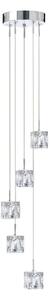 Searchlight 6775-5-LED Ice Cube Five Light LED Cluster Ceiling Light In Chrome With Clear Glass