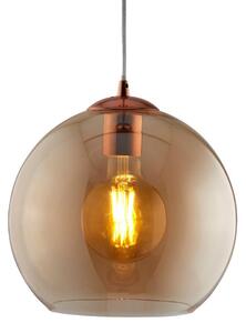 Searchlight 1632AM Balls One Light Celing Pendant In Antique Brass And Amber Glass - Width: 300mm