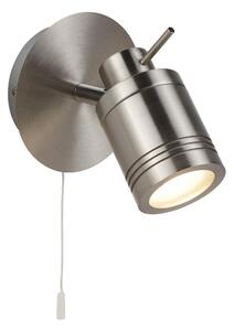 Searchlight 6601SS Samson One Light Wall Spotlight In Satin Silver