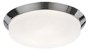 Franklite CF5781 Flush Ceiling Light With Chrome Finish Base And Matt White Glass - Dia: 390mm
