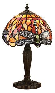 Interiors 1900 64091 Dragonfly Flame Tiffany Intermediate 1 Light Table Lamp In Bronze With Shade