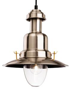 Firstlight 4874BS Classic Fisherman Pendant Ceiling Light In Brushed Steel With Clear Glass