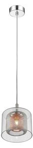 Impex PGH606101/01/CU/CH Laure One Light Ceiling Pendant Light In Chrome And Copper