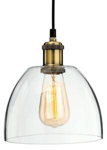 Firstlight 4876AB Empire One Light Domed Ceiling Pendant Light In Antique Brass With Clear Glass