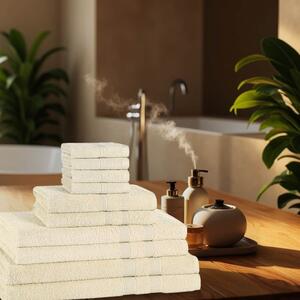 10 Piece 500GSM Towel Bale Sets - 4 Face Cloths, 2 Hand Towels, 2 Bath Towels, 2 Bath Sheets