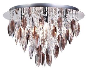 Willazzo 5 Light Flush Ceiling Fitting In Chrome With Smoked Droplets