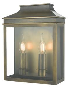 Dar VAP5045 Vapour Two Light Outdoor Wall Light In Brass With Clear Glass