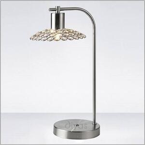 Diyas IL20608 Ellen 1 Light Table Lamp In Satin Nickel And Clear Crystal
