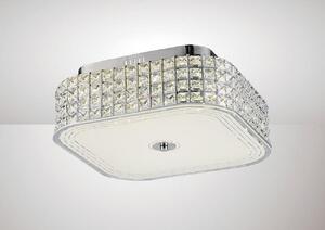 Diyas IL80023 Hawthorne LED Large Square Flush Ceiling Light In Chrome - L: 400mm