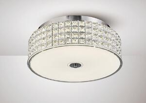 Diyas IL80021 Hawthorne LED Large Round Flush Ceiling Light In Chrome - Dia: 400mm