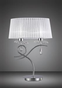 Mantra M5278 Louise 2 Light Table Lamp In Chrome With White Shade
