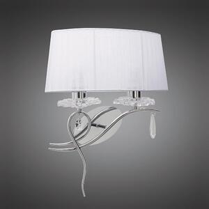 Mantra M5276 Louise 2 Light Wall Light In Chrome With White Shade