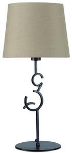 Mantra M5218 Argi 2 Light Table Lamp In Brown Oxide With Brown Shade