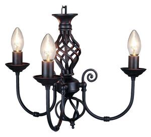 Barley 3 way Multi Arm Classic Knot Twist Ceiling Pendant Light In Black