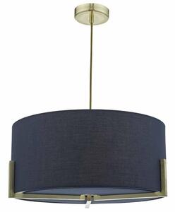 Dar SAN0323 Santino 3 Light Ceiling Pendant In Blue And Gold