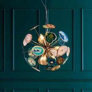 Dar ACH1355 Achates 9 Light Ceiling Pendant Light In French Gold