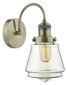 Dar CUR0775 Curtis 1 Light Wall Light In Antique Brass