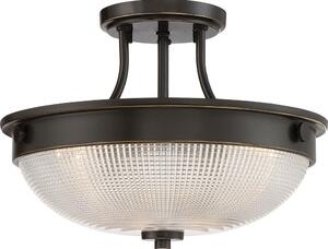 QZ/MANTLESFPN Mantle 2 Light Semi Flush Ceiling Light In Bronze