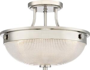QZ/MANTLESFIS Mantle 2 Light Semi Flush Ceiling Light In Imperial Silver