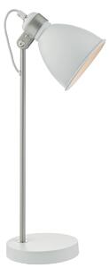 Dar FRE4202 Frederick 1 Light Table Lamp In White And Satin Chrome