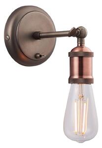 Endon 76338 Hal 1 Light Wall Light In Aged Pewter And Copper Plate