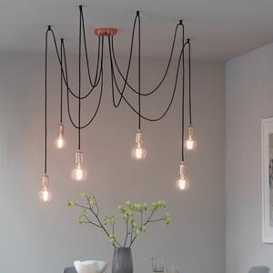 Endon 76580 Studio 6 Light Ceiling Pendant In Copper Plate And Black