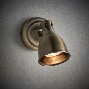 Endon 76277 Westbury 1 Light LED Wall Spotlight In Antique Brass Plate