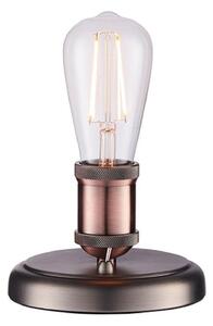 Endon 76355 Hal 1 Light Short Table Lamp In Aged Pewter And Copper Plate